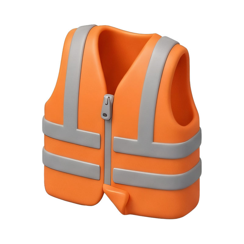 folded high visibility vest