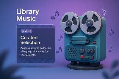 3D Design Web Page Featuring Library Music