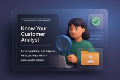 3D Illustration of Know Your Customer Analyst with Stylish Design