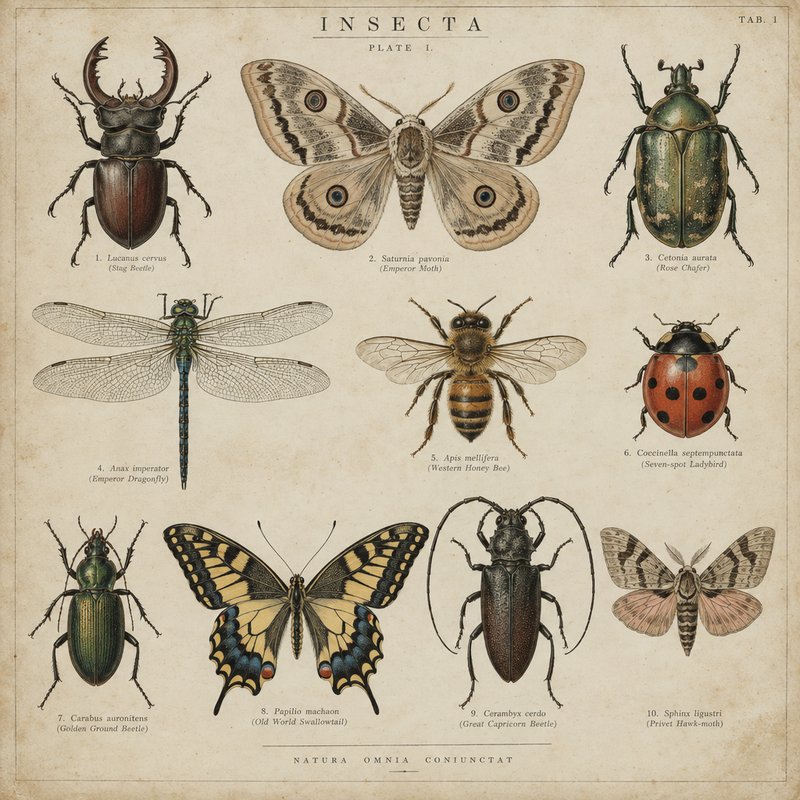 vintage entomology design elements