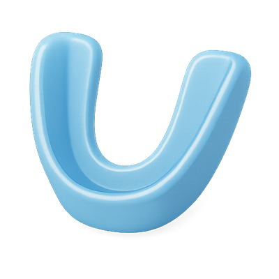Stylized Blue Letter U Design Element