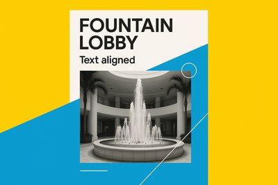 Modern Fountain Lobby Design with Dynamic Color Blocks