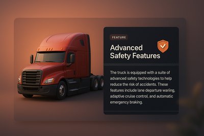 3D Truck Illustration with Advanced Safety Features