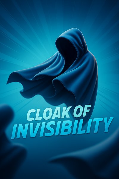 Dynamic Cloak of Invisibility Illustration with Bold Typography
