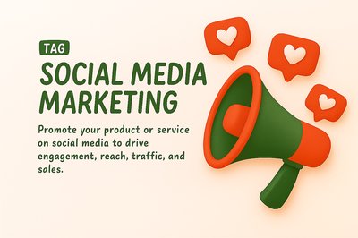 3D Social Media Marketing Promotional Graphic