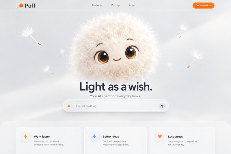 AI agent landing page design