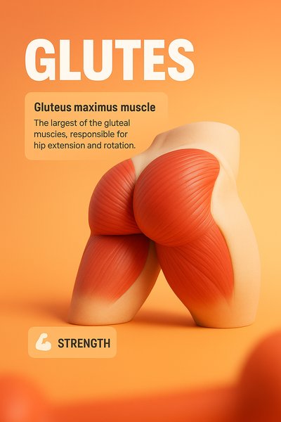 3D Illustration of Gluteus Maximus Muscle Anatomy