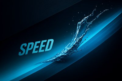 Dynamic Water Splash with Speed Text