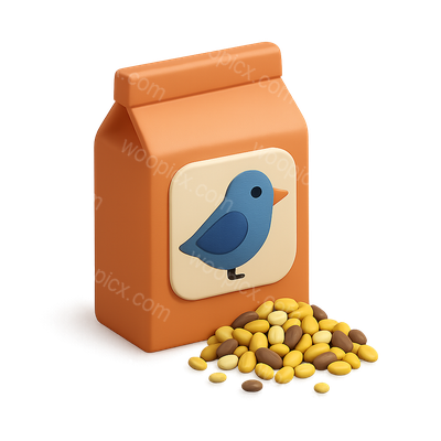 3D Bird Seed Package with Colorful Seeds