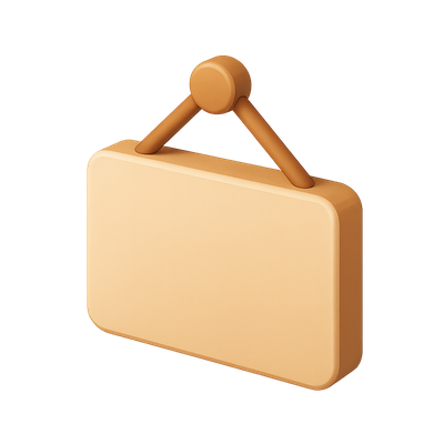 3D Closed Sign Icon with Isometric View