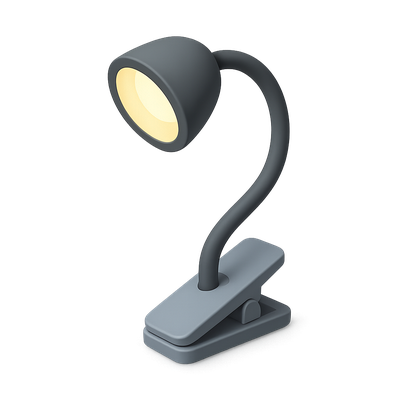 Stylish 3D Clip-On Reading Light Icon
