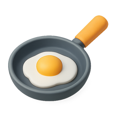 Realistic Toy Frying Pan with Egg