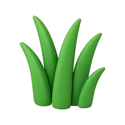 Stylized Green Grass Icon with Smooth Curves