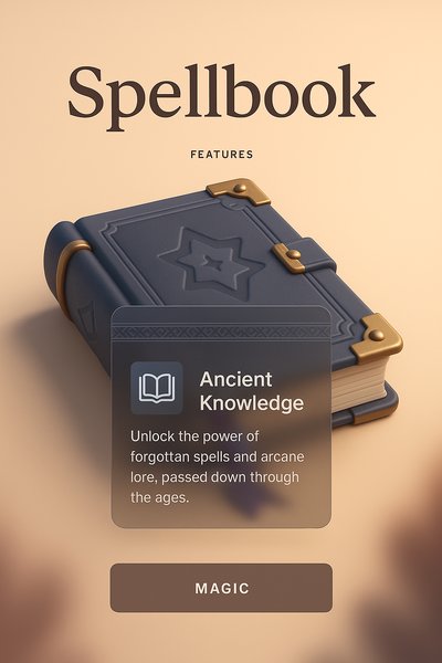 Elegant Spellbook Design with Interactive Features