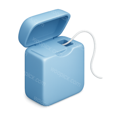 Stylish 3D Dental Floss Container Icon with Isometric View