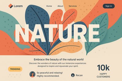 Modern Landing Page Design with Nature Theme