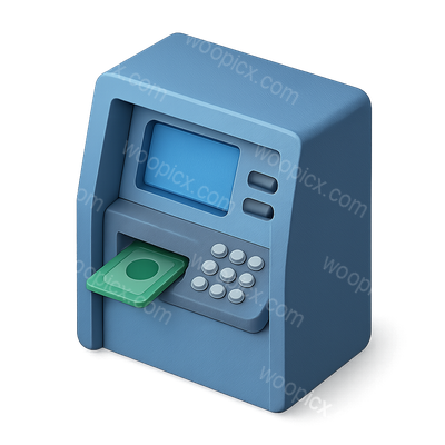 Stylized 3D ATM Icon with Volumetric Details
