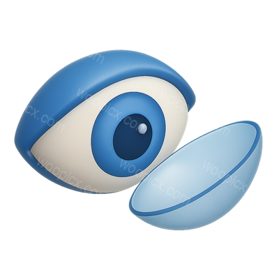 3D Icon of a Contact Lens with Eye Design