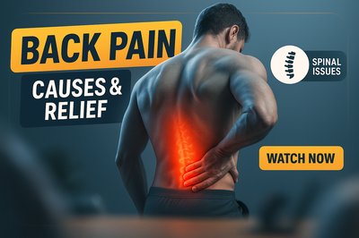 Informative Banner on Back Pain Causes and Relief