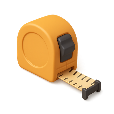 Stylish 3D Measuring Tool Icon with Isometric Design