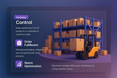 3D Warehouse Illustration for Logistics and Inventory Control