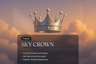 Stunning 3D Sky Crown Illustration with Ethereal Effects