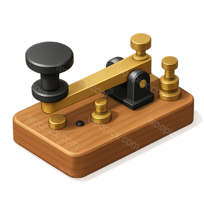3D Morse Code Telegraph Icon with Isometric Design