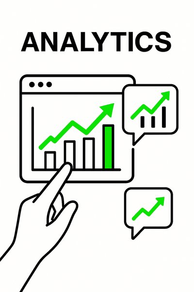 Minimalist Analytics Illustration with Graphs and Data