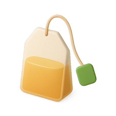 Illustration of a Tea Bag with Tag