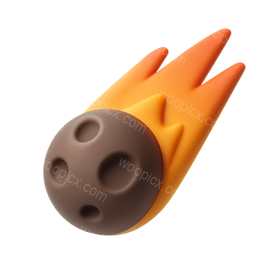 3D Meteor Icon with Volumetric Effect