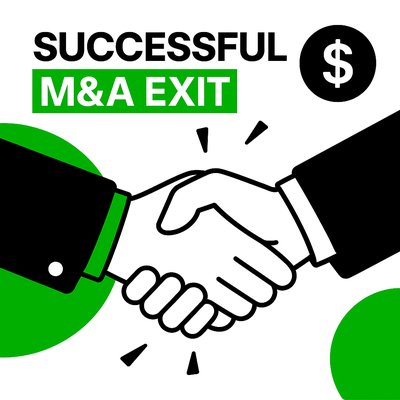 Illustration of Successful M&A Exit with Handshake
