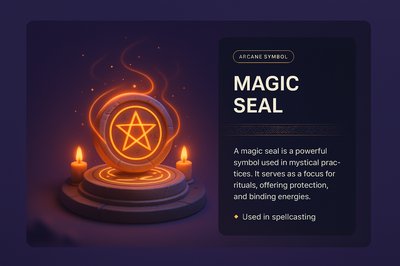 Enchanting 3D Magic Seal Illustration for Web Design