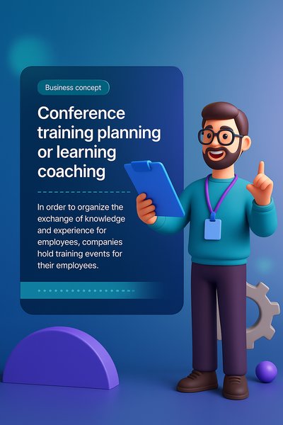 Dynamic 3D Illustration for Business Coaching Conference