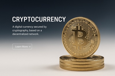 Stylish Cryptocurrency Web Design with Realistic Elements