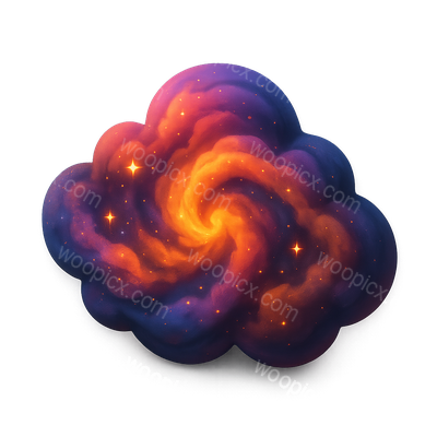 Colorful 3D Nebula Icon with Isometric View