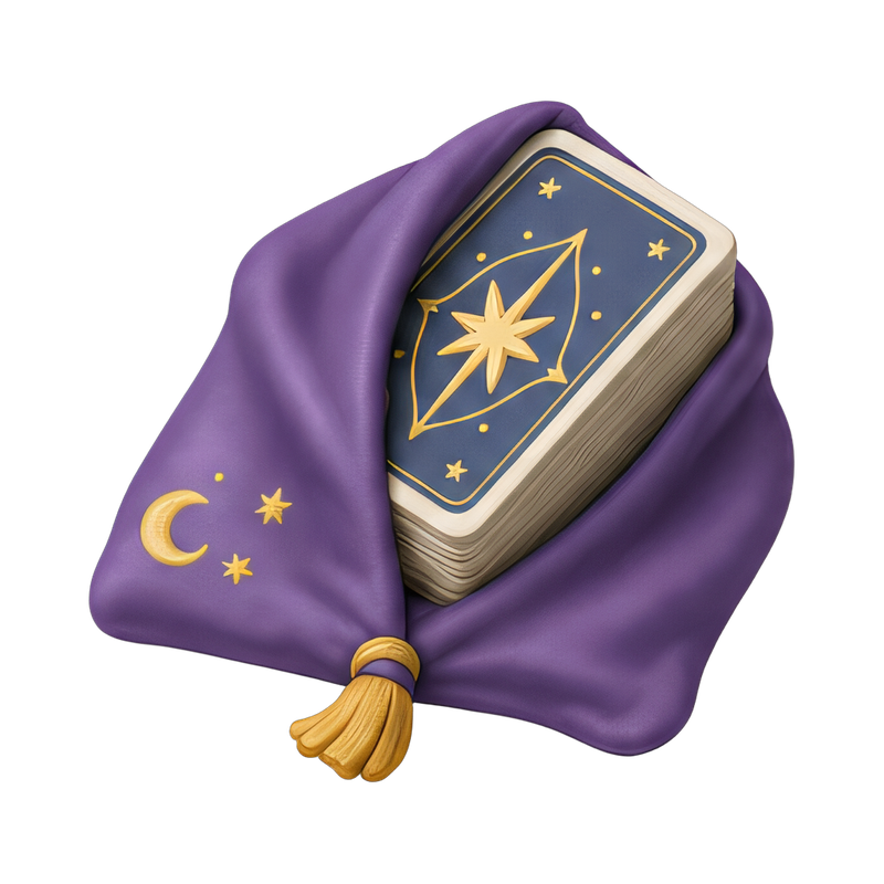 tarot deck on silk cloth