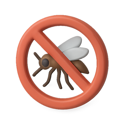 No Insects Symbol with 3D Design