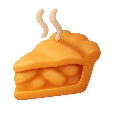 Stylized Slice of Pie with Steam Elements