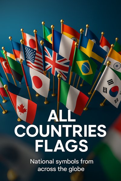 3D Illustration of National Flags from Around the World