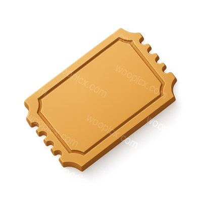 3D Perforated Ticket Icon with Isometric Design