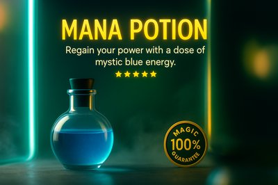 Enchanting Mana Potion with Neon Accents