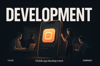 Bold Development Scene Featuring Mobile App Teamwork and Coding