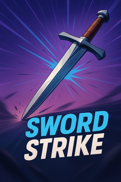 Dynamic Sword Strike Illustration with Bold Text