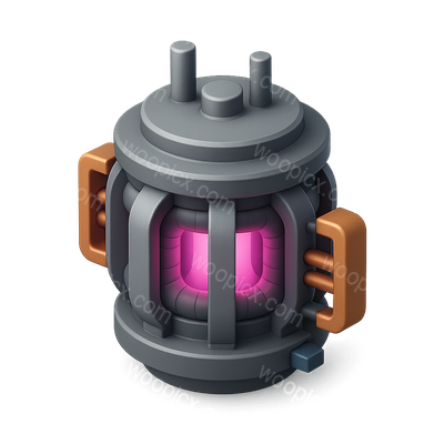 Stylized 3D Tokamak Reactor Icon in Isometric View