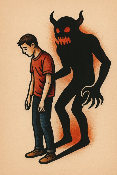 Shadow of a Monster Symbolizing Fear and Anxiety