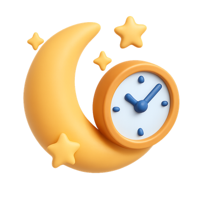 Whimsical 3D Moon Clock with Stars