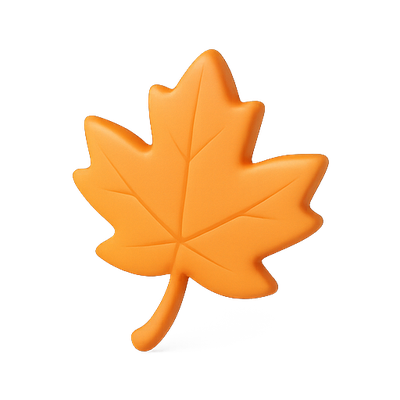 Stylized Orange Maple Leaf Icon