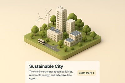 Isometric View of a Sustainable Urban Landscape