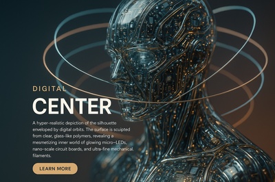 Hyperrealistic Digital Light Orbit Design with Glowing Elements