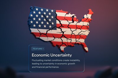 U.S. Map Illustration Symbolizing Economic Instability